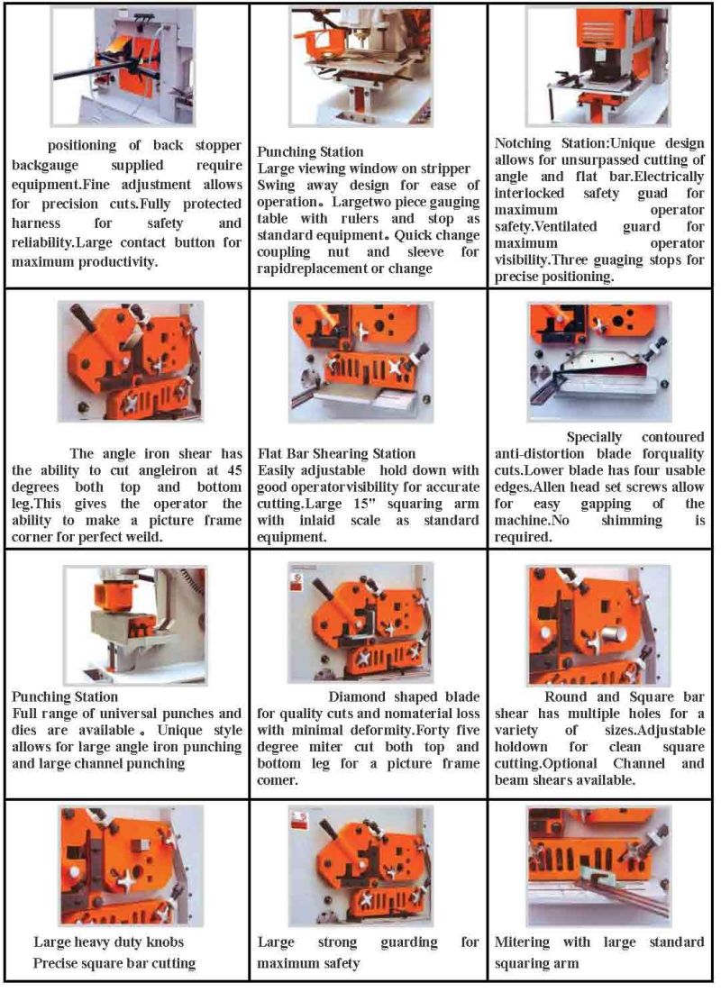 Железный рабочий для штамповки и резки профильной стали (Q35Y-40)