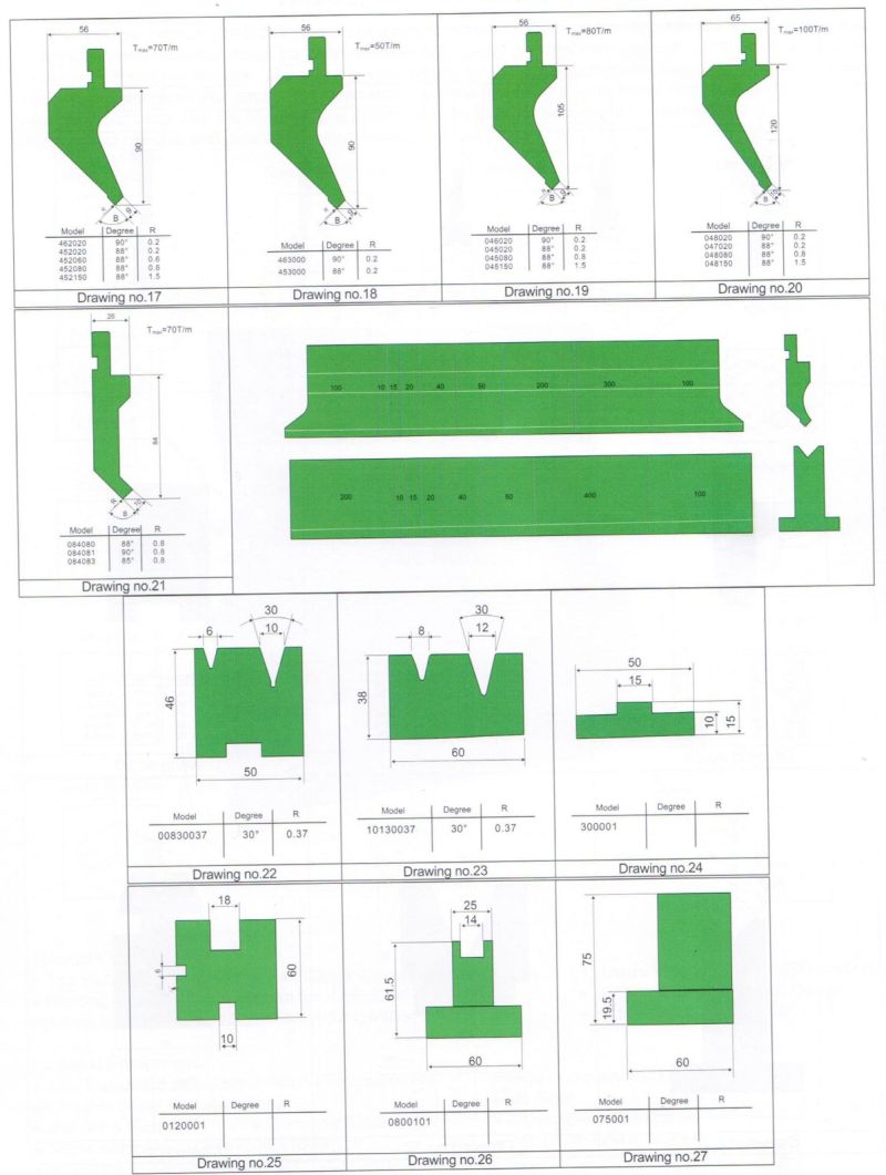 Штамп и штамп для гибочного пресса (300-2500 кН)